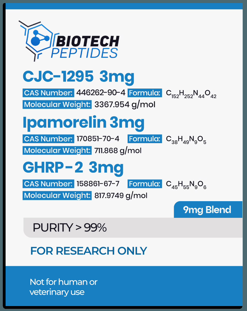 CJC-1295 (Mod GRF 1-29) & Ipamorelin & GHRP-2 Blend (9mg) Peptide