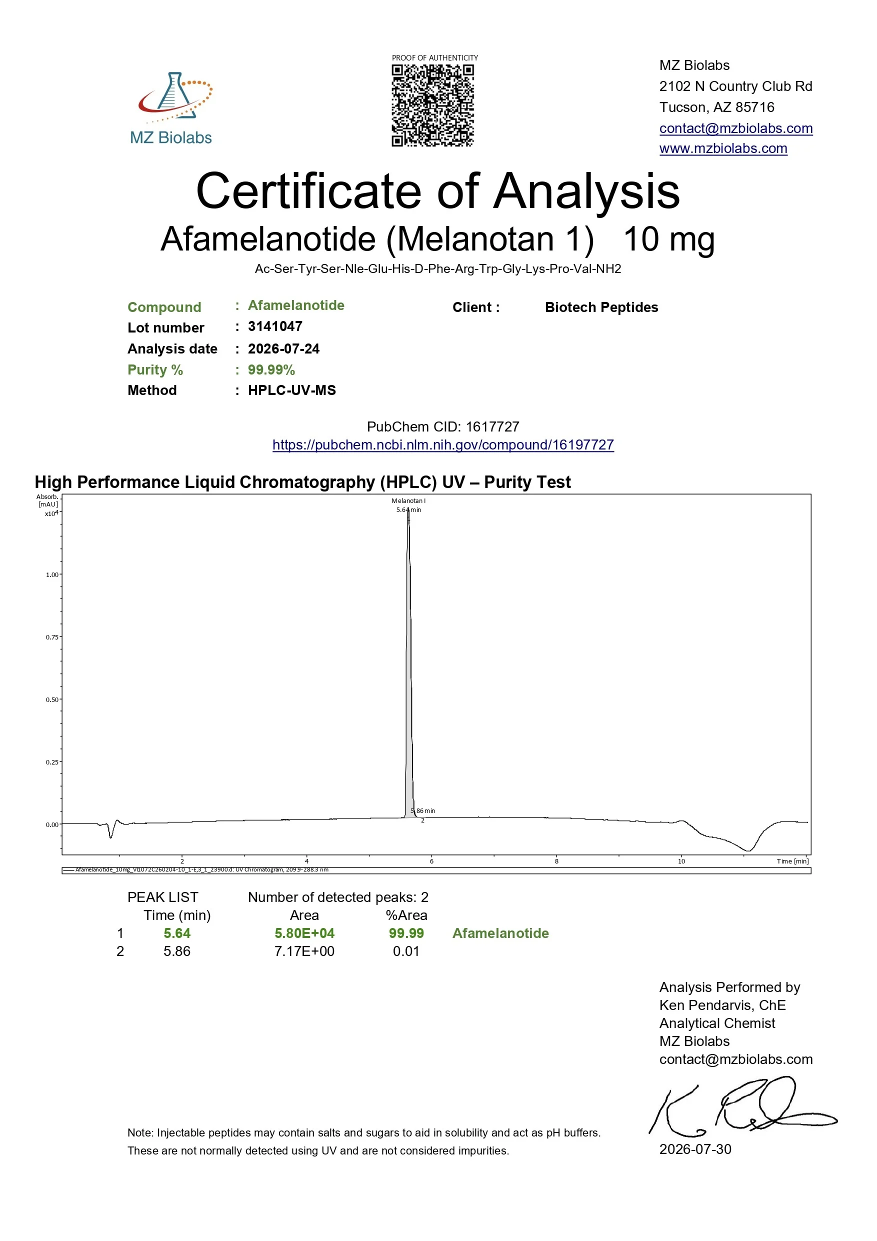 Melanotan 1 (10mg) - Image 2