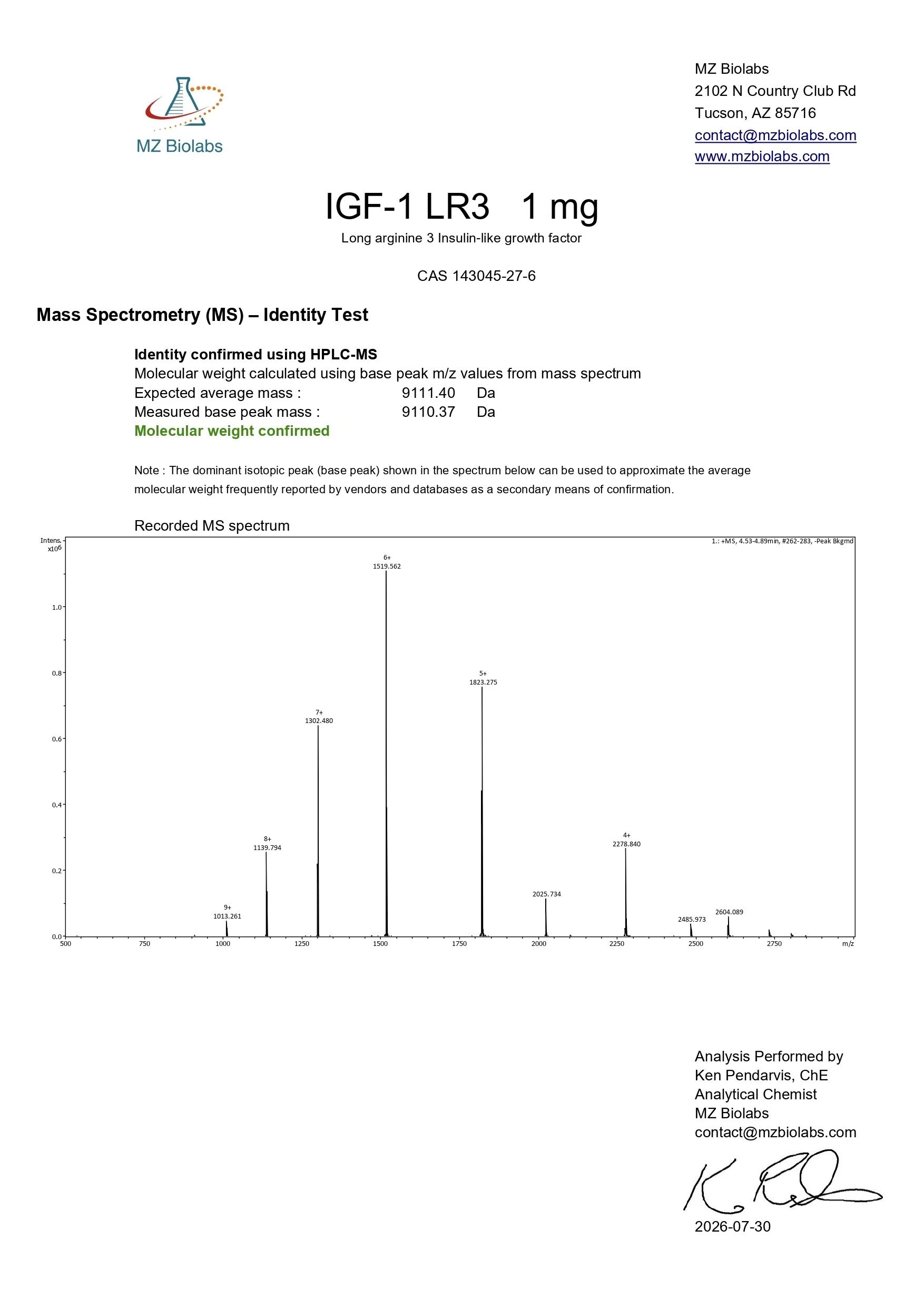 igtropin igf 1 lr3 igf-1 (1mg)  Alpha BioMed IGF-1 LR3  Superior Peptide Kigtropin Igf 1 Lr3 Injection