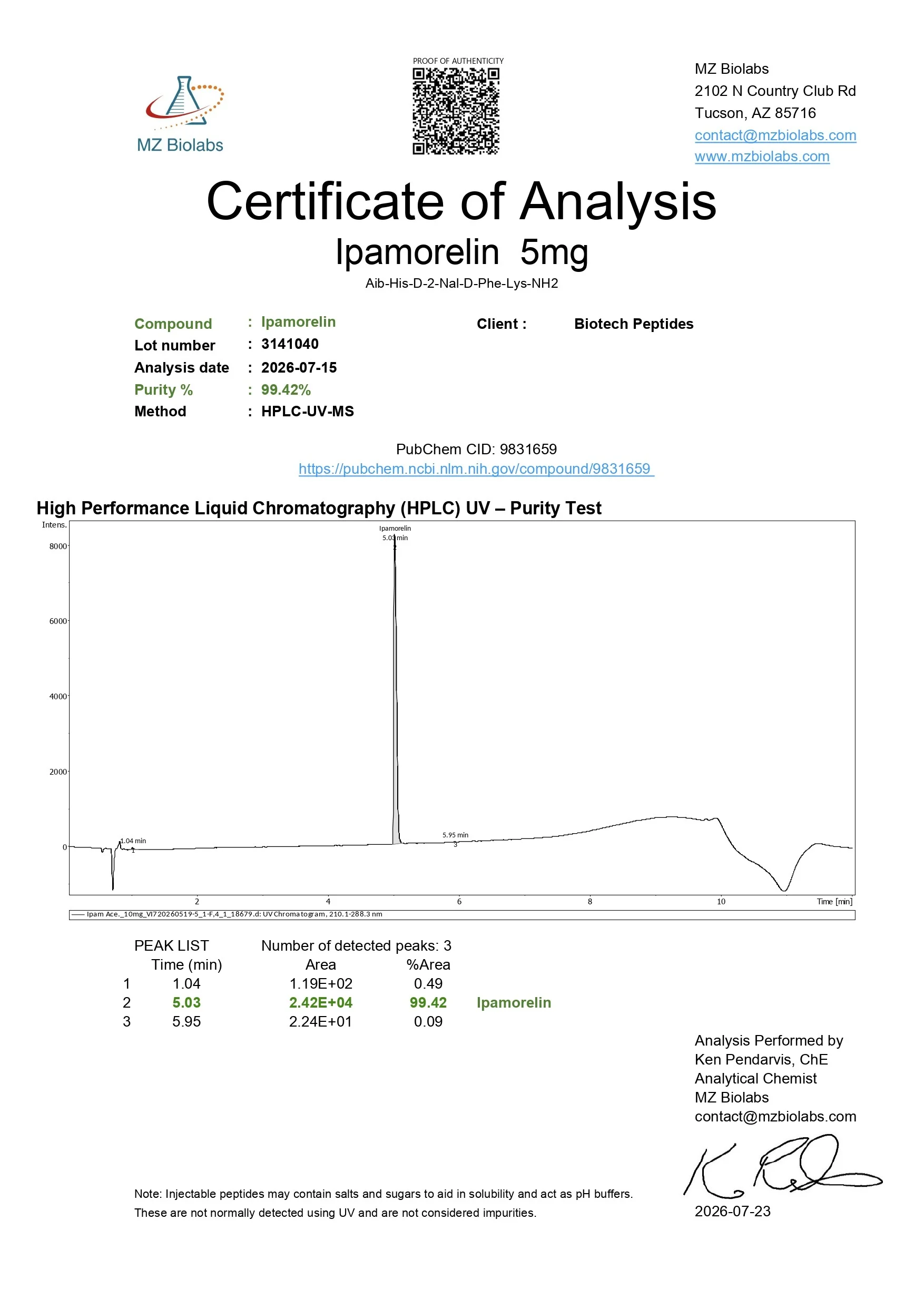 Ipamorelin (5mg) - Image 2