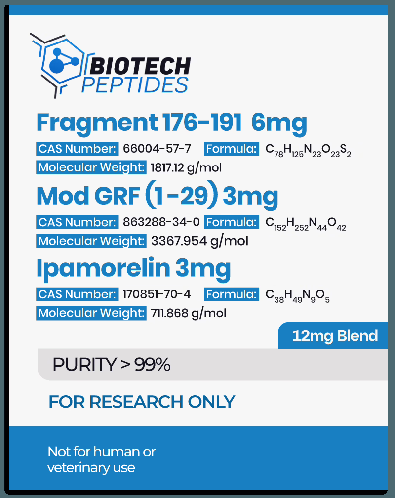 Fragment 176-191 & Mod GRF 1-29 & Ipamorelin Blend (12mg) Peptide