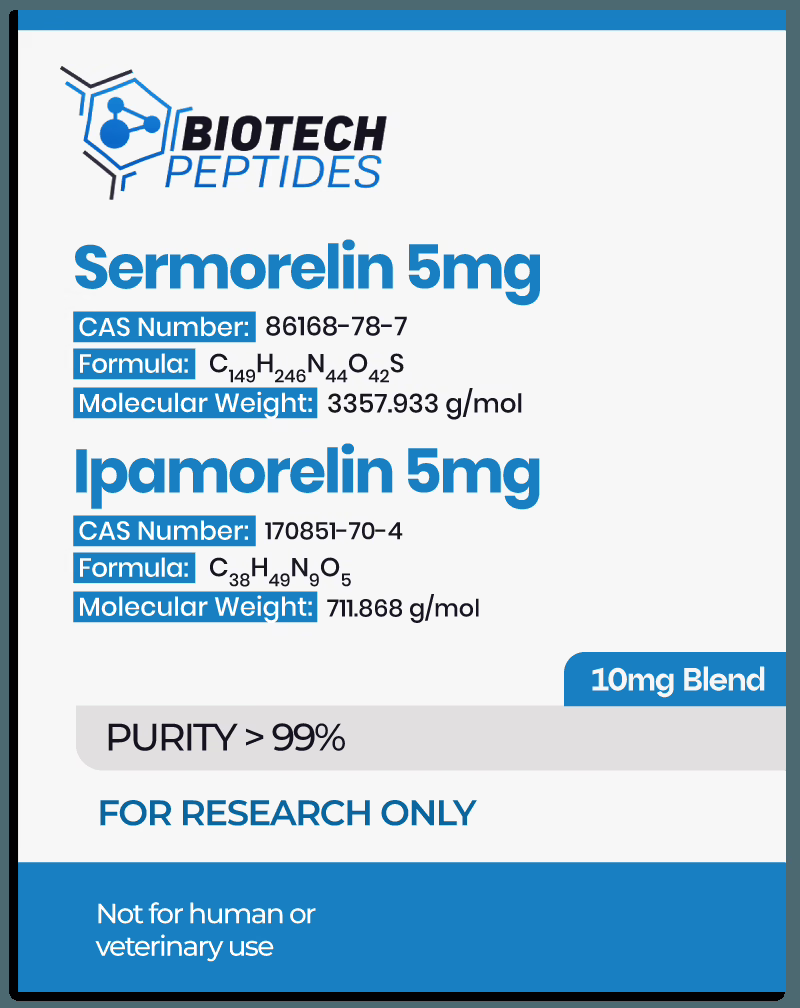 Sermorelin & Ipamorelin Blend (10mg) Peptide
