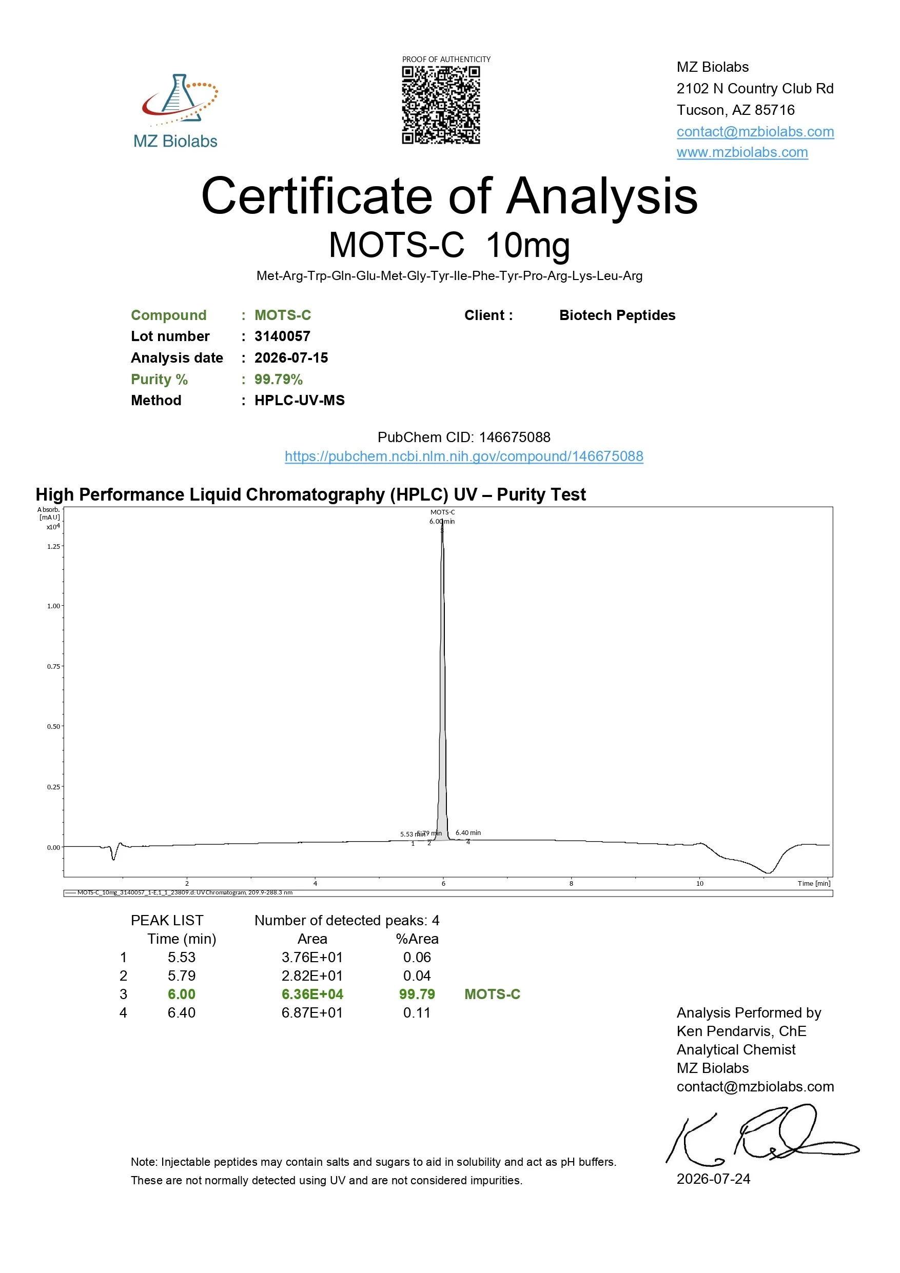 MOTS-c (10mg) - Image 2
