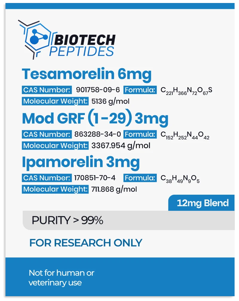 Tesamorelin & CJC-1295 (Mod GRF 1-29) & Ipamorelin Blend (12mg)